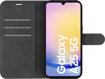 Just in Case hoesje geschikt voor Samsung Galaxy A25 Hoesje met Pasjeshouder - Premium Bookcase - Zwart