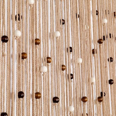 Vliegengordijn - Deurgordijn -Hordeur - Handgeweven kralengordijn - Handgemaakte deur - en raamdecoratie van katoenen touw - Decoratie met houten kralen - hippie - stijl kamerscherm - privacy -scherm voor kast en slaapkamer - Boheemse stijl
