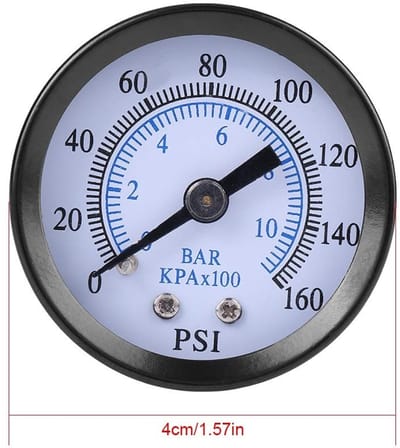 Dailygoods- Draadmanometer 40 mm - Drukmeter voor Lucht/Olie/Water - Robuuste Metalen Behuizing - Nauwkeurige Aflezingen - Draagbaar en Lichtgewicht