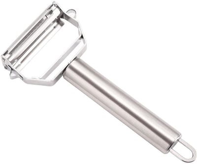 Multifunctionele dunschiller - Rasp - Aardappelschiller - Groenteschiller - Snijder - Julienne snijder - Verschillende standen - Vegetable peeler - Keukentool - Scherp - Zilver - Jonyx