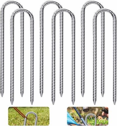 Grondankers Set van 6 - U-type 30 cm voor Tent, Trampoline en Tuinbeveiliging
