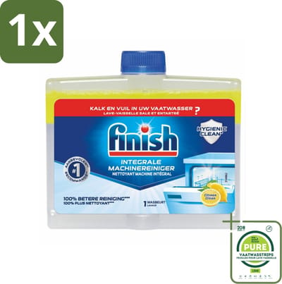 1 x Finish - Integrale Machinereiniger - Hygienic Clean - Anti-Kalk & Anti-Vuil - Citroen - 250ml - Vaatwasmachine Reiniger - Vaatwasser Schoonmaken - Anti-kalk - Vaatwasser Onderhoud - Finish