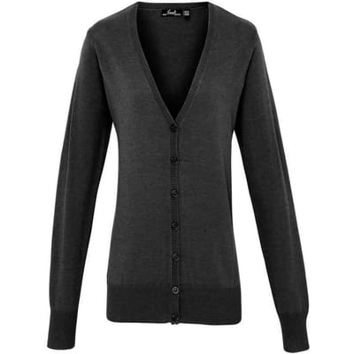 Premier Dames/Dames Gebreid Knoop Door Vest (Houtskool)
