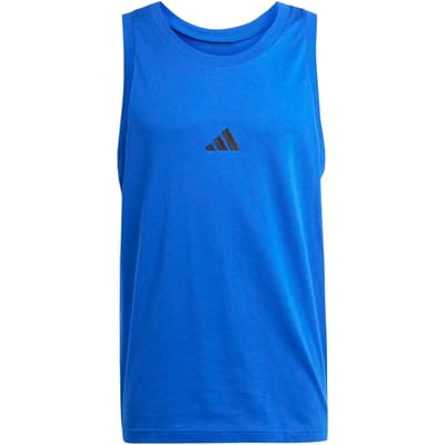 Adidas Essentials Small Logo Mouwloos T-shirt Blauw S / Regular Man