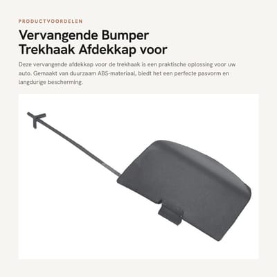 Dailygoods- Bumper Afdekkap Vervanging - Trekhaak - ABS Materiaal - Voorbumper - Geschikt voor 500 2007-2015 - Onderdeelnummers 735456794/281910165816 - Trekhaakafdekkap