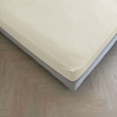 Kayori Puro Hoeslaken Katoen Perkal - 180x210-220cm - Matrasdikte 35 cm - Hotelkwaliteit - Beige
