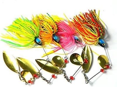 Vis Aas Set - Spinnerbait Lokaas - Vissen Op Roofvis - Handgeschilderde Messen - 4 Stuks 21g - Multicolor