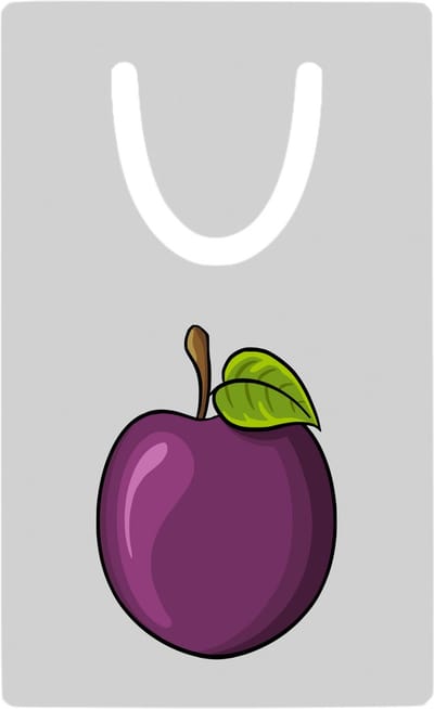Hacebo® - pruim metalen boekenlegger - Fruitschaal - fruit liefhebbers - steenvrucht - gezond eten Bladwijzer boekenleggers - 7.6 cm x 5cm