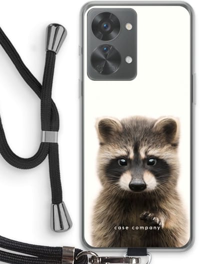Case Company® - Hoesje met koord geschikt voor OnePlus Nord 2T hoesje met Koord - Rocco - Telefoonhoesje met Zwart Koord - Bescherming aan alle Kanten en Over de Schermrand