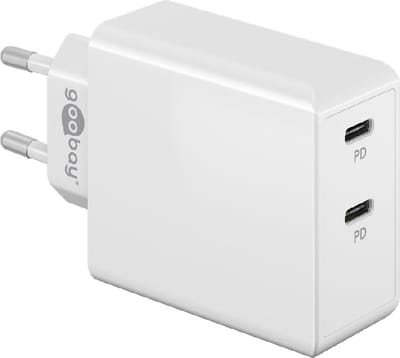 Goobay 36 W USB-C PD dual snellader wit, 2x USB-C poorten (Power Delivery)
