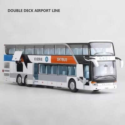 Legering Dubbeldekker Elektrische Toeristische Verkeersbus Model Diecasts Metaal Stads Personenvervoer Bus Model Geluid En Licht Kinder Speelgoed Cadeau