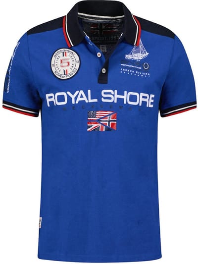 Polo Shirt Heren Kobalt Blauw Geographical Norway Royal - S