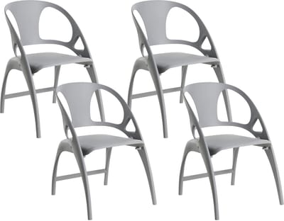 NEMI - Tuinstoel set van 4 - Grijs - Polypropyleen