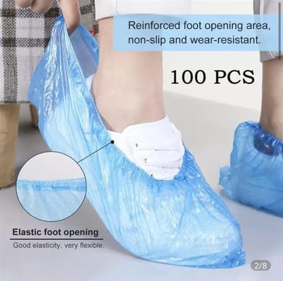 Wegwerp Schoenovertrekken / Overschoenen 100 Stuks- Verpakt per 10| Schoenhoesjes - Waterbestendig - Regen Overschoenen - Blauw | Waterdicht