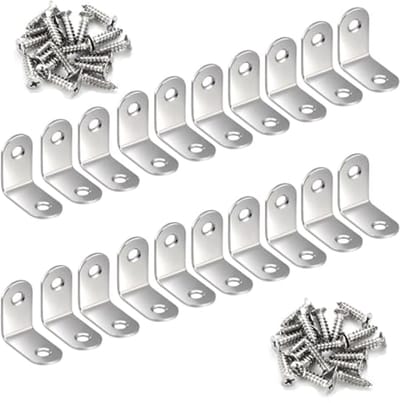 Hoekverbinder 90 graden RVS - 20 Stuks L-vormige Plankdragers voor Meubelmontage