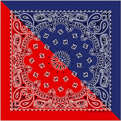 Fako Fashion - Paisley Bandana - Half/Half - Duo - Blauw/Rood