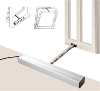 Elektrische Raamopener - Automatische opener - Dakventilatie - Met afstandsbediening - 300-800mm slag - Zilver