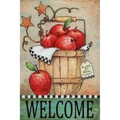 Diamond Schilderen welkom Fruitmand Strass Kruissteek Handwerken Ambachten Diamant Borduren Home Decor 20X30CM brown