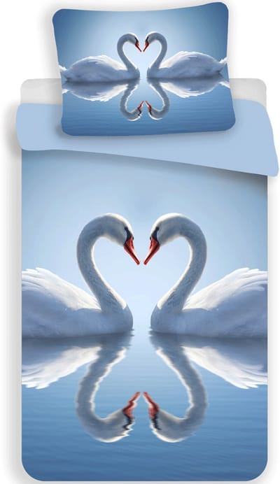 Zwaan dekbedovertrek 140 x 200 cm - 70 x 90 cm - polyester