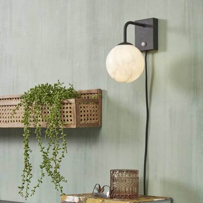 it's about RoMi Wandlamp Carrara - Zwart/Wit - 12x18x21cm - Binnen Modern,Luxe