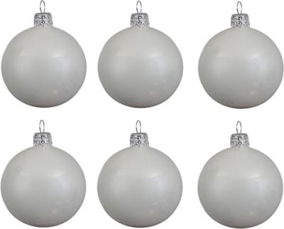 Glazen minikersthangers - diameter 2,5 - 24 stuks - xmas mini baubles - wit