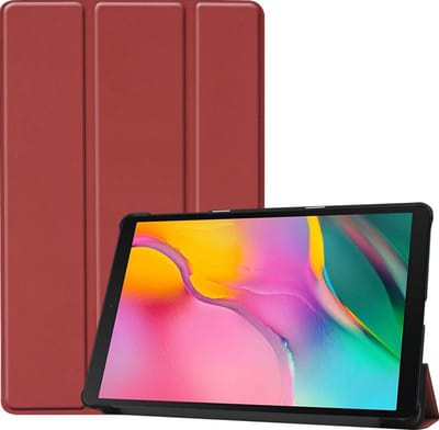 Hoesje - Geschikt voor Samsung Galaxy Tab A 10.1 (2019) - Dun & Stevig - Hardcover Book Case - Trifold Bookcase Hoes - Hard Cover - Tablethoes - Donkerrood