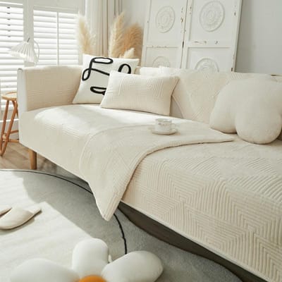 Nieuwe Vier Seizoenen Universele Bankhoes Chenille Borduurwerk Bankhoes Effen Kleur Bankbeschermer Mat voor Woonkamer Kussensloop 70x70cm 1pcs