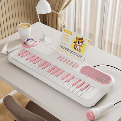 37 Toetsen Kinderen Elektronisch Keyboard Met Microfoon Baby Montessori Educatief Speelgoed Muziekinstrument Kinderen Spelen Muziek Piano Speelgoed gray