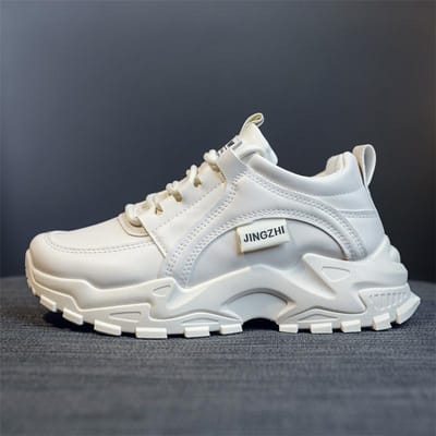 Herfst Nieuwe Papa Schoenen Ademende Leren Schoenen Eenvoudige en Comfortabele Meisjes Casual Hardloopschoenen Trendy Alles-passende Schoenen 38