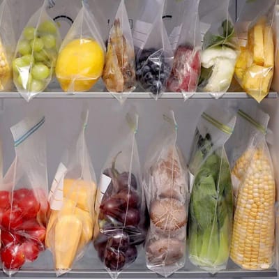 Herbruikbare vershoudzak Voedselveilige verzegelde zak Zelfsluitende zak Plasticfolie voor koelkast S-30pcs gray