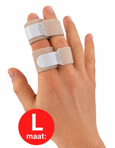 Buddy loops vingerspalk met klittenband maat L - 2 stuks -Huidskleur - Vingertape