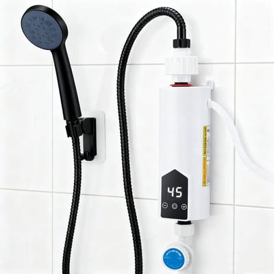 Directe Waterverwarmer - Tankloos Verwarmen - Douche Badkamer Keuken - Digitale LCD Touch - 5500W 220V - Wit
