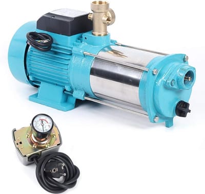 Centrifugaalpomp 1300 W - Huiswaterpomp Tuinpomp - Waterdruk Verhoging - Met Manometer Drukschakelaar - 4000 Liter Per Uur - Blauw