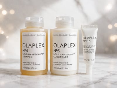 Olaplex No.4 Bond Maintenance Shampoo, No.5 Bond Maintenance Conditioner en No.0.5 Scalp Longevity Treatment