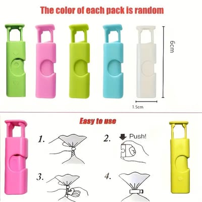 DW4Trading Broodzak Zaksluiter Clips Set van 5 Stuks - Vershoudclips - Kunststof Knijper - Multicolor - Herbruikbaar