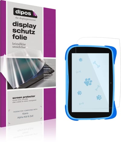dipos – 2x Beschermfolie geschikt voor Kiano Alpha Kid 8 Zoll | Krasbestendige & heldere Screenprotector Ultra-Thin