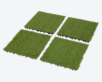 Kunstgras Tegels | 4 stuks | 30 x 30 cm | Geschikt voor Tuin, Balkon en Terras | Gerecycled | Onderhoudvrij | Makkelijk klikbaar