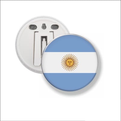 Button Met Clip 58 MM - Vlag Argentinië