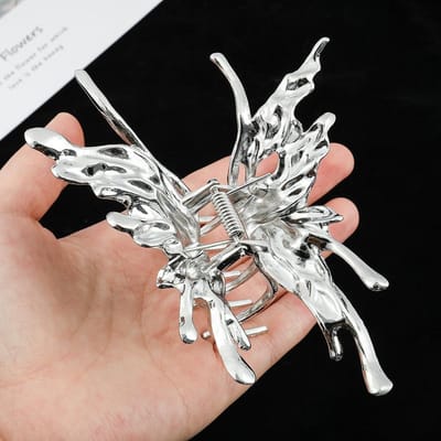 Vlinder Haarclip Helder Zilveren Kruis Geometrische Haarspeld Rozenbloem Haarklauw Vrouw Meisjes Styling Barrette Hoofdtooi zilver
