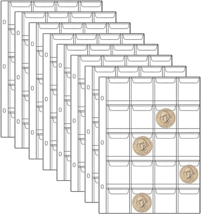 8 pieces coin inserts voor munten - coin collection pages - banknote covers - coin covers - geschikt voor munten met een diameter van minder dan 42 mm