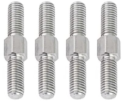 4 Stuks RVS Hexagon Kop Dubbel Eind Studs Stangen, M6 x 40mm, Links/Rechts Draad, Stevige Bouten voor Meubelverbindingen en Constructies