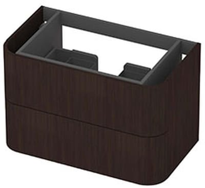 INK - Links Afgeronde Onderkast Fineer 2 Laden Softclose Tbv Grepen - 800x450x520 Mm - Dark Veneer