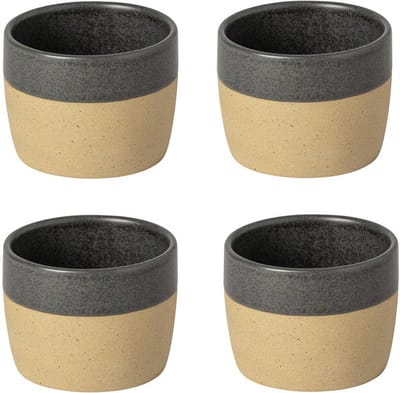 Costa Nova espresso kop Arenito houtskool grijs set van 4 handgemaakt in Portugal