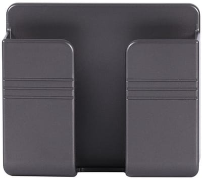 Wandhouder voor mobiele telefoon, 4 stuks, met 3M-lijm, wandhouder voor mobiele telefoon, afstandsbediening, muur, telefoonhouder voor bed, woonkamer (grijs)