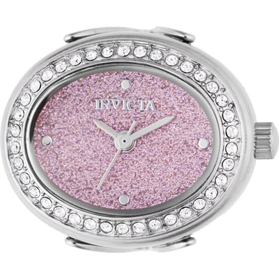 Invicta Mini Ring Watch 49595 Dames Horloge - Quartz Uurwerk - Roestvrij Staal met roze Wijzerplaat - 24mm