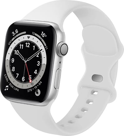 Strap-it Classic Siliconen band - Geschikt voor Apple Watch bandje - Series 1/2/3/4/5/6/7/8/9/10/11/SE/SE2/SE3 - Wit - Bandje siliconen sport loop - iWatch sportbandje voor maat: 38 / 40 / 41 / 42mm