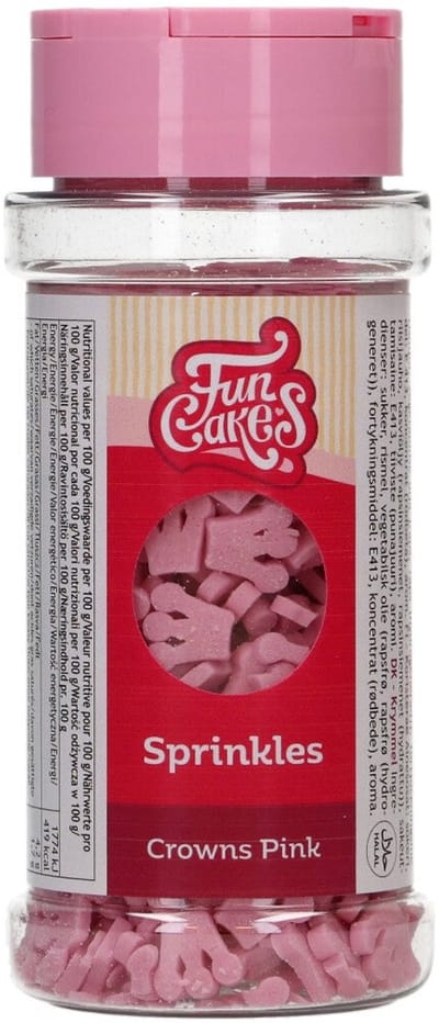 FunCakes Suikerdecoraties - Kroontjes - Roze - 45g - Eetbare Taartdecoratie