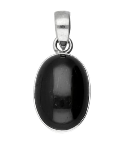 Zilveren Black star Diopside ovaal kettinghanger