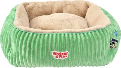 Woezel & Pip divan corduroy vierkant groen 50cm