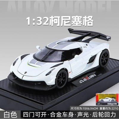1:32 Knsg Jesko Zweeds Handgemaakt Vlaggenschip Hypercar Legering Sportwagen Model Diecast & Speelgoed Metaal Voertuig Simulatie Auto Modellen